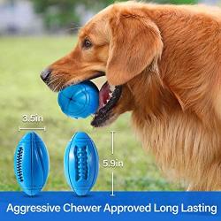 Tough Dog Toys for Aggressive Chewers Large Breed, Apasiri Squeaky Dog Toys Ball, Aggressive Chew Toys for Large Dogs, Puppy Teething Toys, Durable Indestructible Pet Toys for Medium Big Dogs Blue