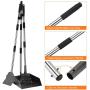 KOOLTAIL Dog Pooper Scooper Set - Tray and Spade and Rake - Adjustable 37.4 Inches Long Handle, Stainless Steel Heavy Duty Pet Waste Removal for Small Medium Large Dogs