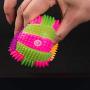 Pet Dog Chew Toys Teeth Cleaning Toy Balls Durable Dog Treat Balls Pet Ball for Small Dogs Funny Interactive Balls Elastic Flash Light Squeaky Spike Ball Molar Plastic Entertained Toy 1PC