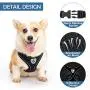 SCENEREAL Dog Harness with Retractable Leash Set - Soft Mesh Puppy Harness and Leash, No Pull Padded Vest with 16.4 FT Leash for Small Medium Breeds Dogs & Cats, Black
