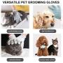 Pichi [New Version] Pet Grooming Glove - Gentle Brush Glove - Perfect for Cleaning Massage Dog & Cat with Long & Short Fur