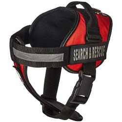 Dogline UnimaDog Harness Vest with Search & Rescue Patches Adjustable Straps Breathable Neoprene for Identification Training Dogs