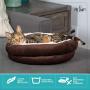 Pet Craft Supply Round Cat Bed - Cute and Comfortable Self Warming Plush Calming Cat Bed for Indoor Cats, Brown (2171)