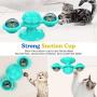 Pawaboo Windmill Cat Toy, Rotating Turntable Teasing Scratch Tickle Hair Brush Molar Massage Cat Toy, Funny Interactive Training Pet Play Ball Toy with Suction Cup Base for Cat Kitty Kitten