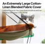 pidan Cat Hammock Window Cat Bed Cat Window Perch Window Seat with Extra Cat Scratch Pad Three-Layer Screw Nut Suction Cups Cotton-Linen