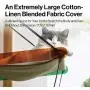 pidan Cat Hammock Window Cat Bed Cat Window Perch Window Seat with Extra Cat Scratch Pad Three-Layer Screw Nut Suction Cups Cotton-Linen