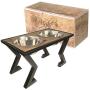 Elevated Dog Bowls for Large Dogs – Raised Dog Bowl for Medium Dogs with 2 Stainless Steel Dog Food and Water Bowls. Mango Wood Top on Sturdy Black Metal Stand. Double Dog Bowl Stand with Dog Dishes