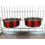 Ellie-Bo Pair of Dog Bowls for Crates/Cages or Pens, Large, 2.0 Litre, Red