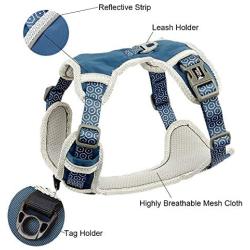TUFF HOUND No Pull Dog Harness for Small Medium Dogs,3M Reflective Pet Vest, Adjustable Pink Pet Harness, Unchewable Dog Collar