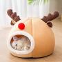 HIPIPET Kitten Bed Cave Bed for Cats & Dogs, Cat Hut/Covered Cat Bed Caves with Removable Washable Cushioned Pillow, Indoor Cat House for Pets