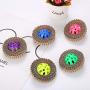 Pudwy Funny Pet Cat Scratch Board Cat Toy Corrugated Paper Cat Claw Board with Plastic Bell Ball