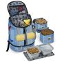 Mobile Dog Gear, Dog Travel Bag, Drop Bottom Week Away Backpack for Medium and Large Dogs, Includes 2 Lined Food Carriers and 2 Collapsible Dog Bowls