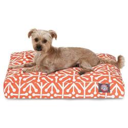 Orange Aruba Small Rectangle Indoor Outdoor Pet Dog Bed With Removable Washable Cover By Majestic Pet Products