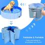 SlowTon Dog Pool Foldable, Pet Swimming Pool Collapsible PVC Outdoor Bathing Tub Portable Summer Pond Non Inflatable Anti-Slip Bathtub Kiddie Pool for Dog Puppy Cats and Kids (40” X 12”)