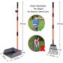 TNELTUEB Extra Large Pooper Scooper, Pet Poop Tray and Rake with Adjustable Long Handle, Pet Waste Removal Heavy Duty Dog Pooper Scooper Great for Large Dog Grass Street Gravel
