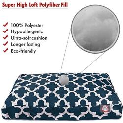 Majestic Pet Navy Trellis Medium Rectangle Indoor Outdoor Pet Dog Bed with Removable Washable Cover Products