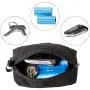 DORA BRIDAL Dog Waste Bag Dispenser, Dog Poop Bag Holder Leash Attachment Includes 1 Roll of Free Poop Bags, Zippered Pouch & Plastic Hook for Easy Carry Black