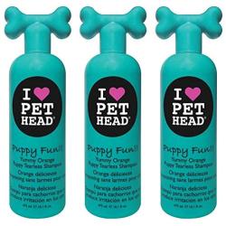 Pet Head 3 Pack of Puppy Fun!! Tearless Shampoo, 16.1 Ounces Each, Yummy Orange