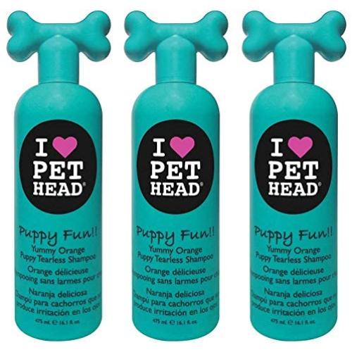 Pet Head 3 Pack of Puppy Fun!! Tearless Shampoo, 16.1 Ounces Each, Yummy Orange