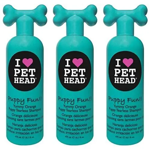 Pet Head 3 Pack of Puppy Fun!! Tearless Shampoo, 16.1 Ounces Each, Yummy Orange Pet Head 3 Pack of Puppy Fun!! Tearless Shampoo, 16.1 Ounces Each, Yummy Orange