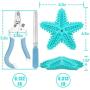 KJDJR Dog Toothbrush Stick, Starfish Dog Chew Toys Treat Dispensing Dog Toothbrush Toys for Medium Large Breed Interactive Training and Fun (Turquoise)