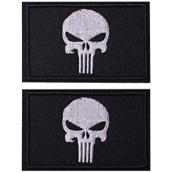 2 Pieces Dead Skull Tactical Patch - Black