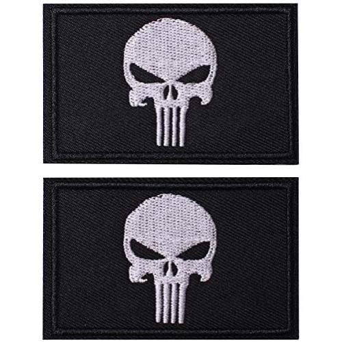 2 Pieces Dead Skull Tactical Patch - Black