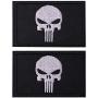 2 Pieces Dead Skull Tactical Patch - Black