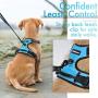 rabbitgoo Dog Harness, No-Pull Pet Harness with 2 Leash Clips, Adjustable Soft Padded Dog Vest, Reflective No-Choke Pet Oxford Vest with Easy Control Handle for Large Dogs, Blue (L, Chest 20.5-36'')