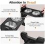 ljfjf Elevated Dog Bowls, Adjustable to 4 Heights Stainless Steel Dog Dish Bowls, Removable Raised Stand No Spill Pet Food Water Feeding Bowls for Small Medium Dogs Cats, Home & Outdoor Use