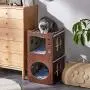 FVANF Wooden Cat House, Cat Condo with Hammock, Stackable, Cat Cube Room, Splicing Cat Climbing Combination, Cute Pet Cat Bed with Soft Cushions FVANF Wooden Cat House, Cat Condo with Hammock, Stackable, Cat Cube Room, Splicing Cat Climbing Combination, Cute Pet Cat Bed with Soft Cushions