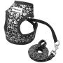 Forestpaw Cat Harness/Costume and Leash for Small Dogs - Puppy Cat Private Harness and Leash Set - Soft Mesh Pet Harness for Yorkies,Chihuahua,Poodles,Terriers,Beagles Puppy,Black/Pink