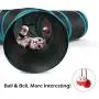 Pawaboo Cat Toys, Cat Tunnel Tube 3-Way Tunnels Extensible Collapsible Cat Play Tent Interactive Toy Maze Cat House Bed with Balls and Bells for Cat Kitten Kitty Rabbit Small Animal Pawaboo Cat Toys, Cat Tunnel Tube 3-Way Tunnels Extensible Collapsible Cat Play Tent Interactive Toy Maze Cat House Bed with Balls and Bells for Cat Kitten Kitty Rabbit Small Animal