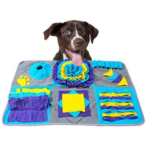 AnberCare Dog Toys, Snuffle Mat for Dogs, Nosework Training Play Mats Interactive Puzzle Toys for Stress Release, Food Dispensing Feed Game