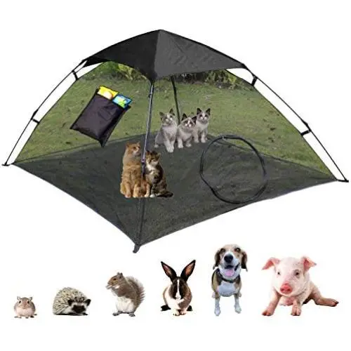 OUTING MAN Large Cat Tent Outdoor Playpen Pop Up Pet Cat Enclosures Portable Sunshade and Anti-UV Cat Playhouse (Play Tents for Cats and Small Animals) - Outside Habitat OUTING MAN Large Cat Tent Outdoor Playpen Pop Up Pet Cat Enclosures Portable Sunshade and Anti-UV Cat Playhouse (Play Tents for Cats and Small Animals) - Outside Habitat