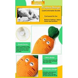 JENRICH [2PAK]-Pet Plush Toys-Cute Smiling Carrot Plush Chew Squeaker-Dog Puppy Cat Vegetable Carrot Sound Voice Plush Toy