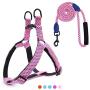 Hikiko Dog Harness and Leash Set,No Pull Adjustable Soft Pet Harness Vest Set with 4FT Training Dog Leash Easy to Control Suitable for Small Medium Large Dogs