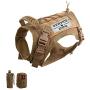 Hanshengday Tactical Dog Vest-Training Outdoor Breathable Harness-Military Water-Resistant Dog Backpack-Pet Tactical -Vest Detachable Pouches-D Ring for Dog Leash