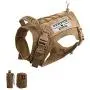 Hanshengday Tactical Dog Vest-Training Outdoor Breathable Harness-Military Water-Resistant Dog Backpack-Pet Tactical -Vest Detachable Pouches-D Ring for Dog Leash