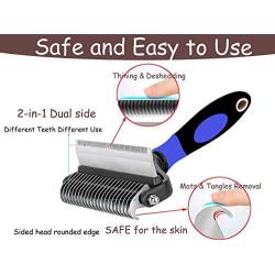 SOMORE Pets Grooming Tool 2 Sided Undercoat rake for Cats and Dogs Safe dematting Comb Brush Removing No More Nasty Shedding and Flying Hair