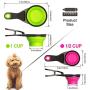 Collapsible Pet Food Scoop Silicone Measuring Cup Bag Clip 2 Pieces Water Snack Travel Bowl for Dogs Cats (1 Cup and 1/2 Cup)