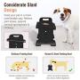 Lewondr Raised Pet Bowls for Dogs and Cats 4 Adjustable Height Stainless Steel Food and Water Bowls Pet Dish with Double Bowls Detachable Elevated Feeder Dishwasher Safe - Black