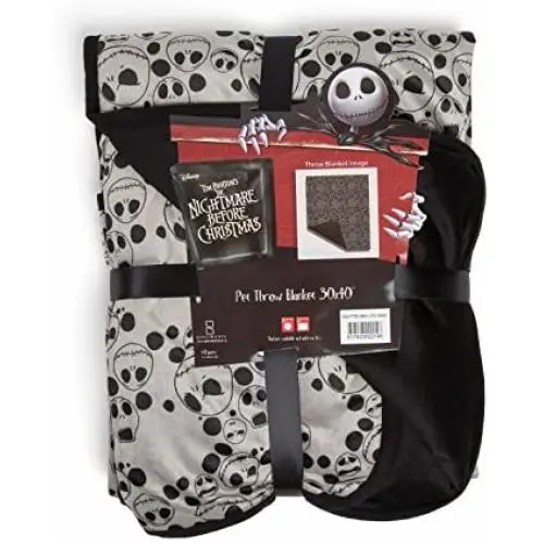 Disney Nightmare Before Christmas Jack Skellington Expressions Luxury Multi-Functional Pet Throw Blanket/Portable, Dog Mat/Cat Mat, 30”x40”, Collector’s Edition, Grey (DIS-PTB-NBC-JTO-3040) Disney Nightmare Before Christmas Jack Skellington Expressions Luxury Multi-Functional Pet Throw Blanket/Portable, Dog Mat/Cat Mat, 30”x40”, Collector’s Edition, Grey (DIS-PTB-NBC-JTO-3040)