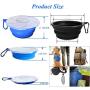 Collapsible Dog Bowl for Travel, 2 Pack Cat Food Bowls Dog Water Bowls with Lids, Portable Collapsable Pet Feeding Cup Dish for Walking Camping Kennels (450ML,15OZ)