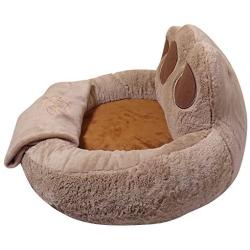 YESBEARS Ultra-Soft Memory Foam Dog Bed Microfiber Base (Blanket Included