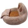 YESBEARS Ultra-Soft Memory Foam Dog Bed Microfiber Base (Blanket Included