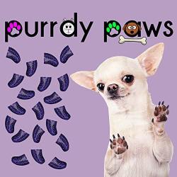 Purrdy Paws 100-Pack Soft Nail Caps for Dog Claws Violet Glitter