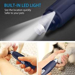 NPET Dog Nail Grinder with Guard, Rechargeable Electric Dog Nail File, 2 Speed Pet Nail Trimmer with LED Light Powerful Paw Grooming for Small Medium Cats, Dogs