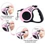 Weewooday Valentines Day Dog Harness with Retractable Leash Pink Plaid Puppy Vest Harness for Small Medium Pet Dogs
