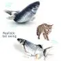 geluode Moving Fish Cat Toy, 11'' Plush Simulation Electric Doll Fish, Automatic Flopping USB Rechargeable Cat Fish Toy, Funny Interactive Pets Chew Bite Supplies for Cat/Kitty/Kitten Catnip Toys